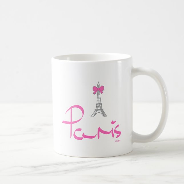 Paris, Frankreich mit Rosa-Bow Tasse (Rechts)