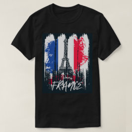 Paris Frankreich Pinselstrich Eiffelturm Design T-Shirt