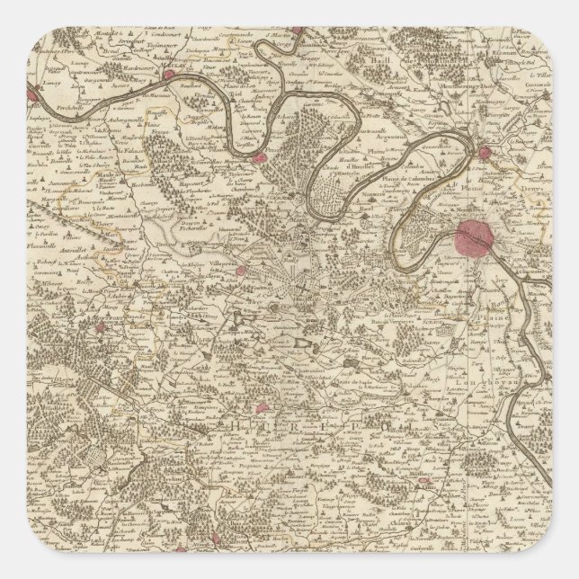Paris Frankreich Quadratischer Aufkleber (Vorderseite)