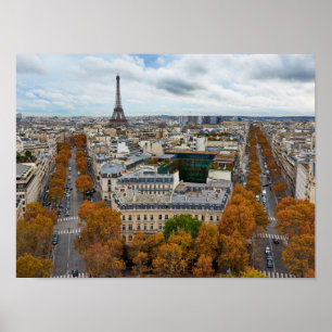Paris Frankreich Reise Eiffelturm Goldener Herbst Poster
