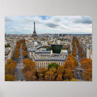 Paris Frankreich Reise Eiffelturm Goldener Herbst Poster