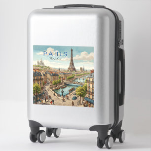 Paris Frankreich Reise Kunst Vintage Aufkleber
