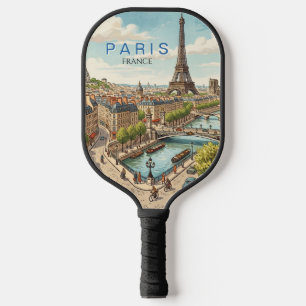 Paris Frankreich Reise Kunst Vintage Pickleball Schläger