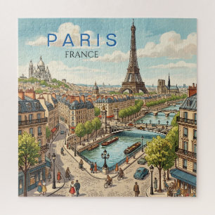 Paris Frankreich Reise Kunst Vintage Puzzle