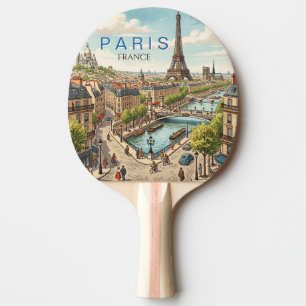 Paris Frankreich Reise Kunst Vintage Tischtennis Schläger