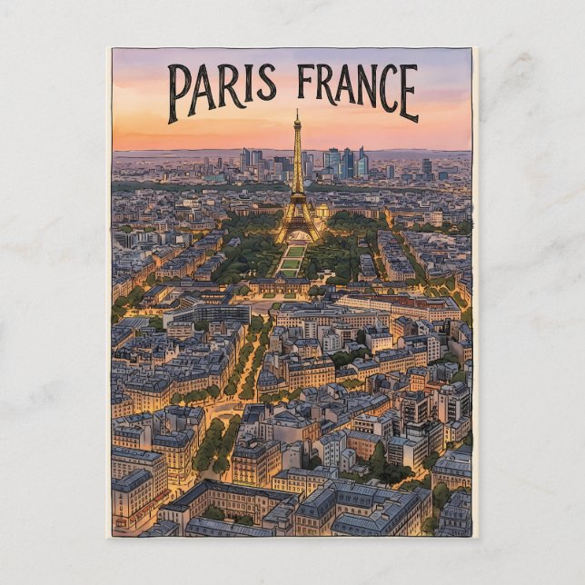 Paris Frankreich Reise  Postkarte (Vorderseite)