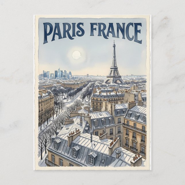 Paris Frankreich Reise  Postkarte (Vorderseite)