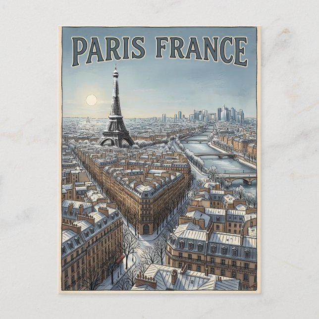Paris Frankreich Reise  Postkarte (Vorderseite)