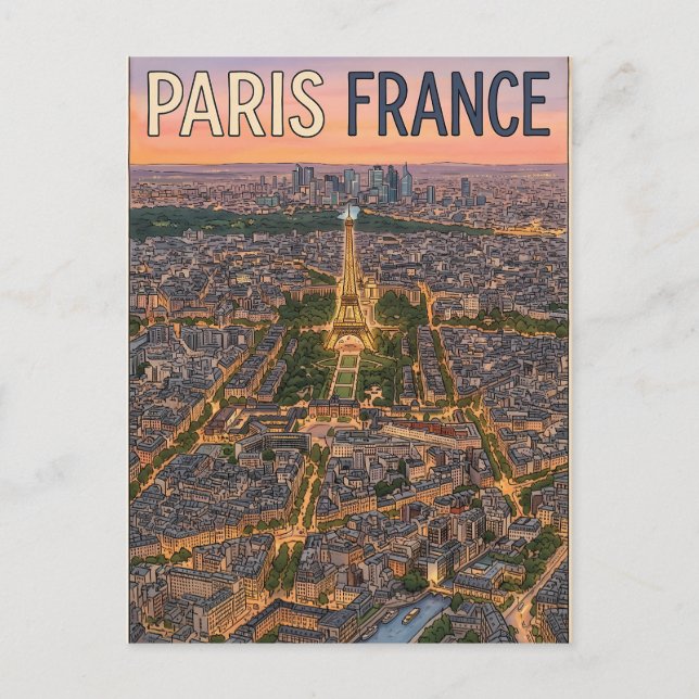 Paris Frankreich Reise  Postkarte (Vorderseite)