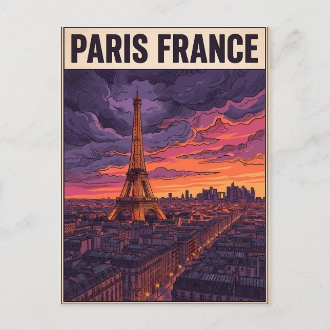 Paris Frankreich Reise  Postkarte (Vorderseite)