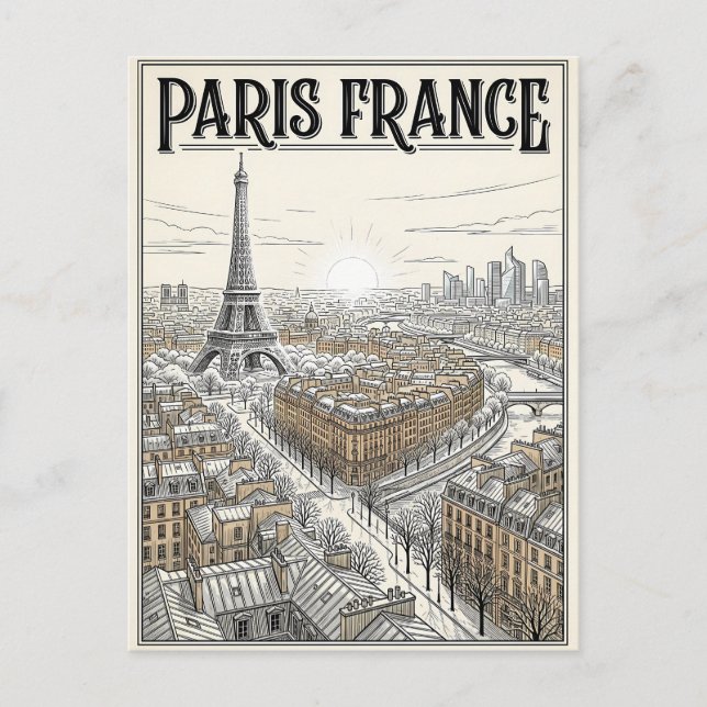 Paris Frankreich Reise  Postkarte (Vorderseite)