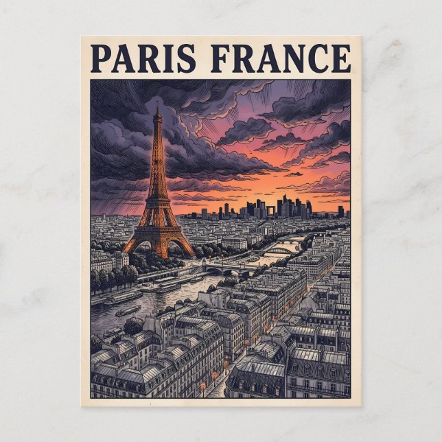 Paris Frankreich Reise  Postkarte (Vorderseite)