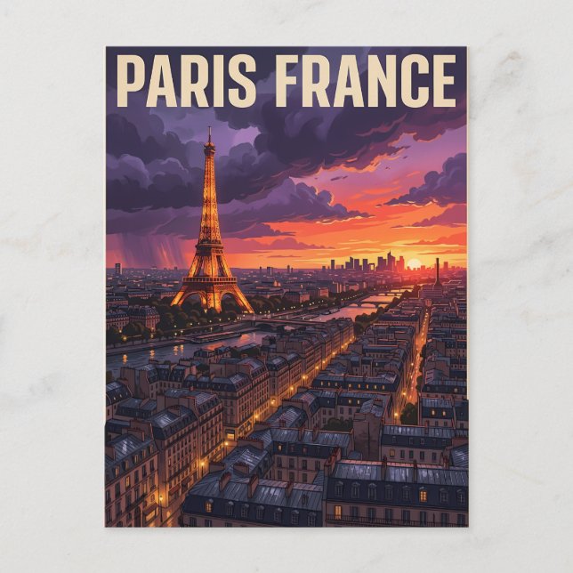 Paris Frankreich Reise  Postkarte (Vorderseite)