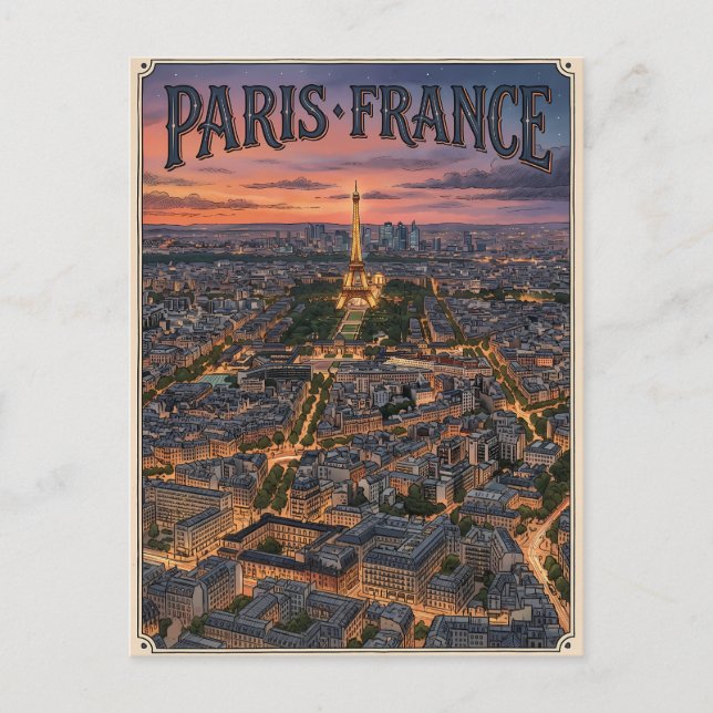 Paris Frankreich Reise  Postkarte (Vorderseite)