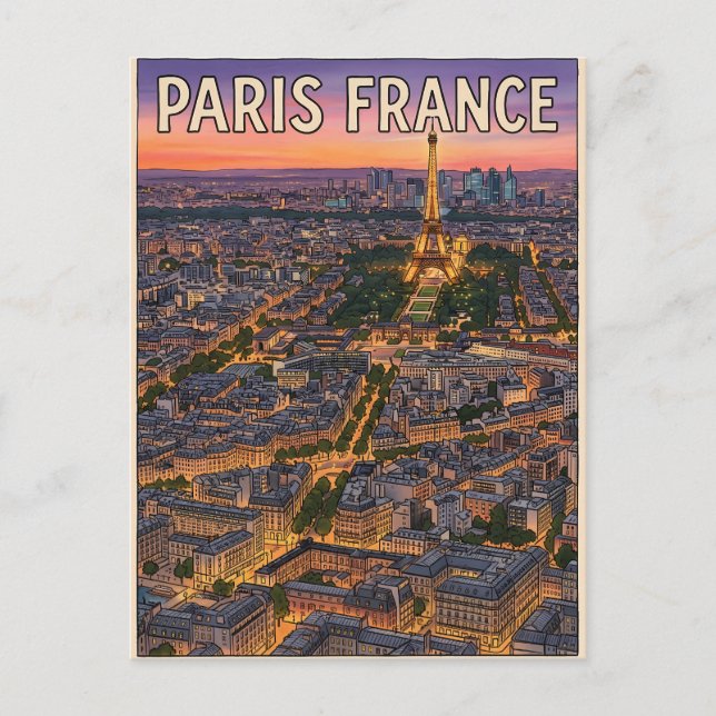 Paris Frankreich Reise  Postkarte (Vorderseite)