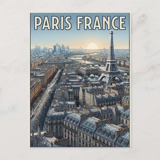Paris Frankreich Reise  Postkarte (Vorderseite)