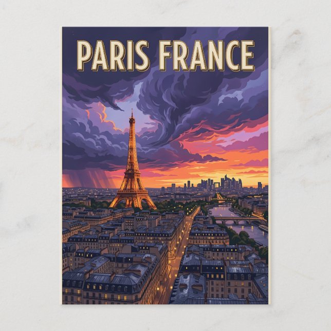 Paris Frankreich Reise  Postkarte (Vorderseite)