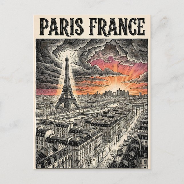 Paris Frankreich Reise  Postkarte (Vorderseite)
