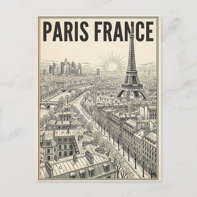 Paris Frankreich Reise  Postkarte (Vorderseite)