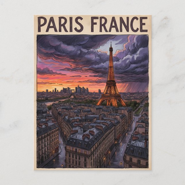 Paris Frankreich Reise  Postkarte (Vorderseite)