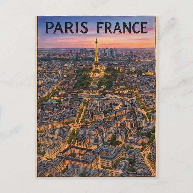 Paris Frankreich Reise  Postkarte (Vorderseite)