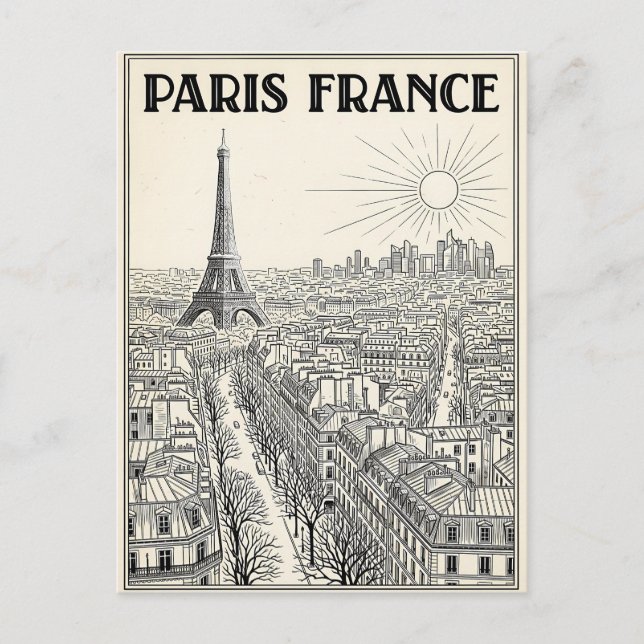 Paris Frankreich Reise  Postkarte (Vorderseite)