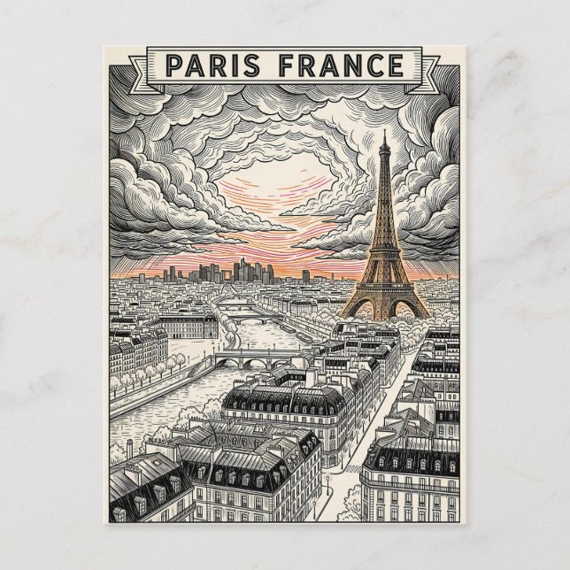 Paris Frankreich Reise  Postkarte (Vorderseite)