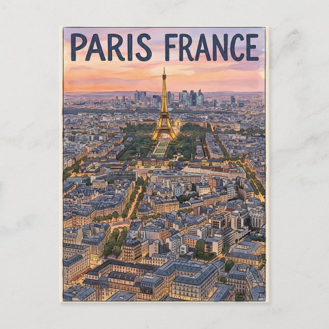 Paris Frankreich Reise  Postkarte (Vorderseite)