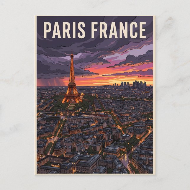 Paris Frankreich Reise  Postkarte (Vorderseite)