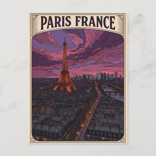 Paris Frankreich Reise  Postkarte (Vorderseite)