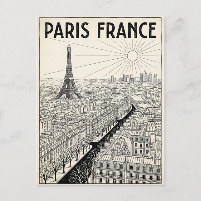 Paris Frankreich Reise  Postkarte (Vorderseite)