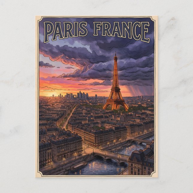 Paris Frankreich Reise  Postkarte (Vorderseite)