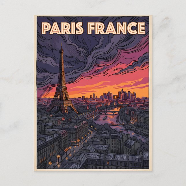 Paris Frankreich Reise  Postkarte (Vorderseite)