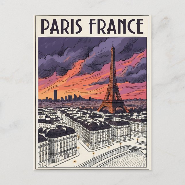 Paris Frankreich Reise  Postkarte (Vorderseite)