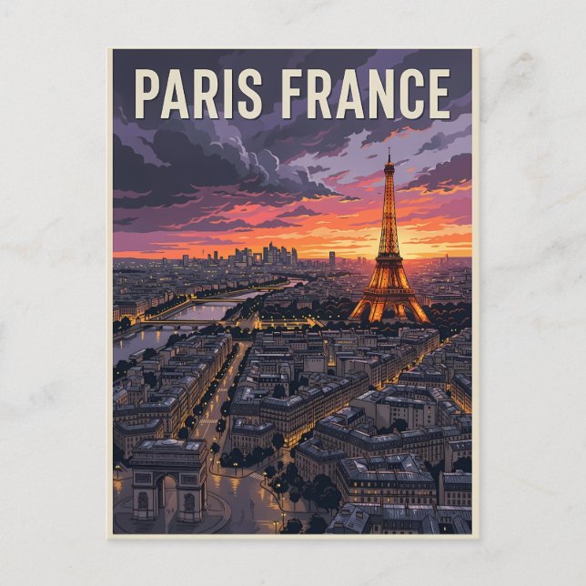 Paris Frankreich Reise  Postkarte (Vorderseite)