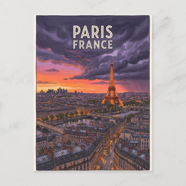 Paris Frankreich Reise  Postkarte (Vorderseite)