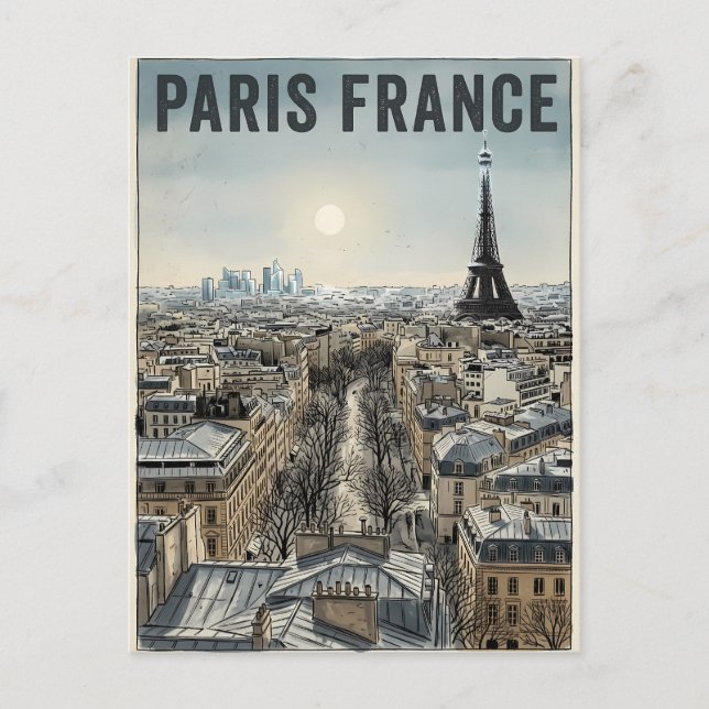 Paris Frankreich Reise  Postkarte (Vorderseite)