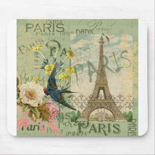 Paris Frankreich Reise Vintage Antike Kunstmalerei Mousepad