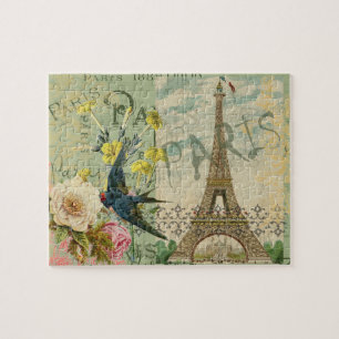 Paris Frankreich Reise Vintage Antike Kunstmalerei Puzzle