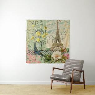 Paris Frankreich Reise Vintage Antike Kunstmalerei Wandteppich