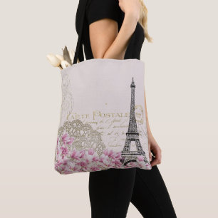 Paris Frankreich Reisen Eiffelturm mit Rose Blume