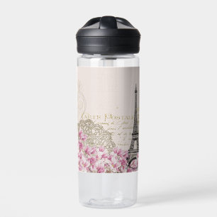 Paris Frankreich Reisen Eiffelturm mit Rose Blume Trinkflasche