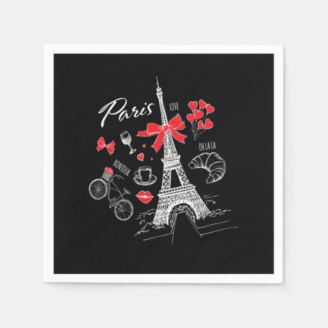 Paris Frankreich Reisen Frankreich Eiffel Tower Serviette (Vorderseite)