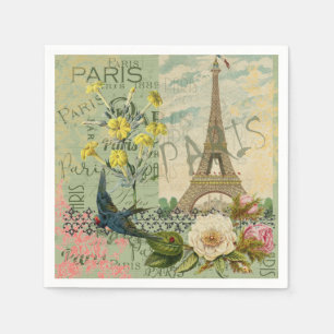 Paris Frankreich Reisen Vintag antike Malerei Serviette