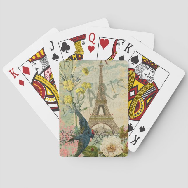 Paris Frankreich Reisen Vintag antike Malerei Spielkarten (Rückseite)
