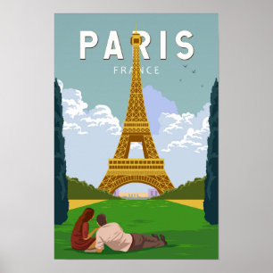 Paris Frankreich Retro Reise Kunst Vintage Poster