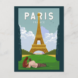 Paris Frankreich Retro Reise Kunst Vintage Postkarte
