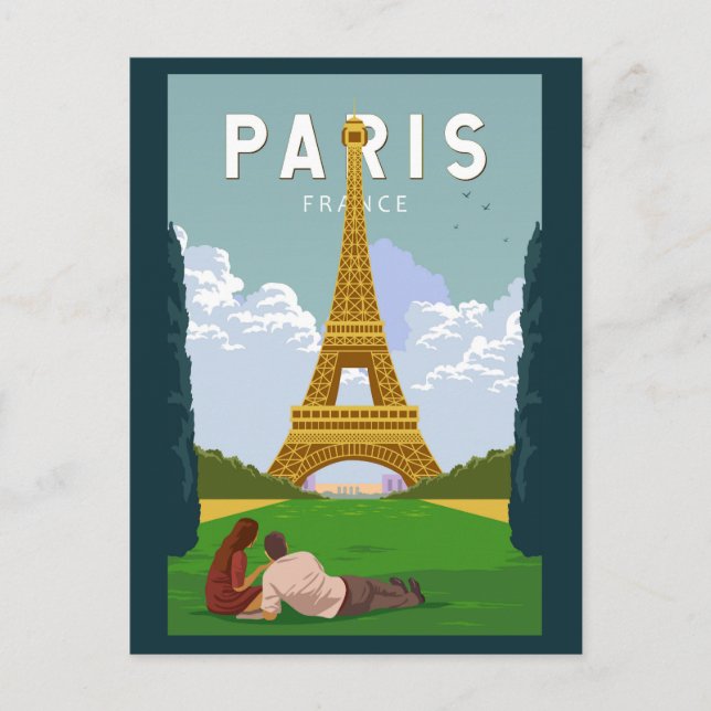 Paris Frankreich Retro Reisen Vintag Postkarte (Vorderseite)