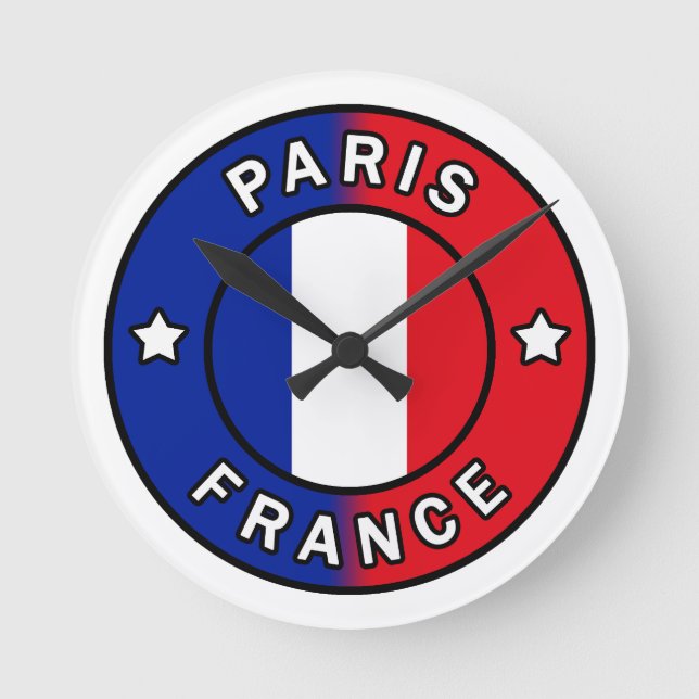 Paris Frankreich Runde Wanduhr (Vorderseite)