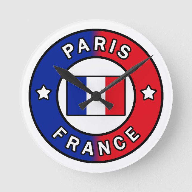 Paris Frankreich Runde Wanduhr (Vorderseite)